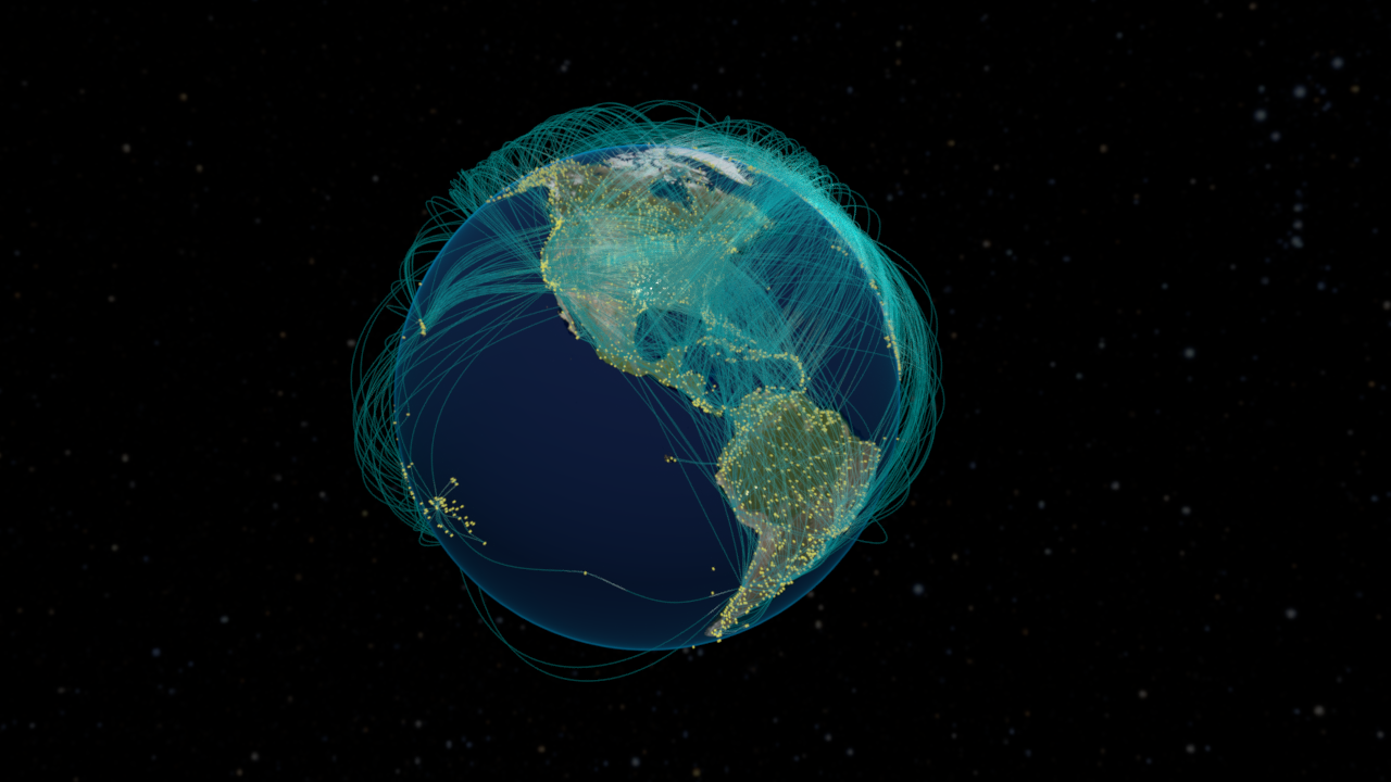 Global Airport & Flight Route - 3D still