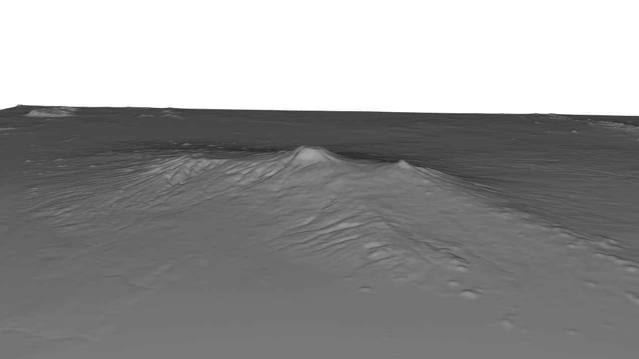 Mount Kilimanjaro procedurally generated terrain with texture (zoom level 9)