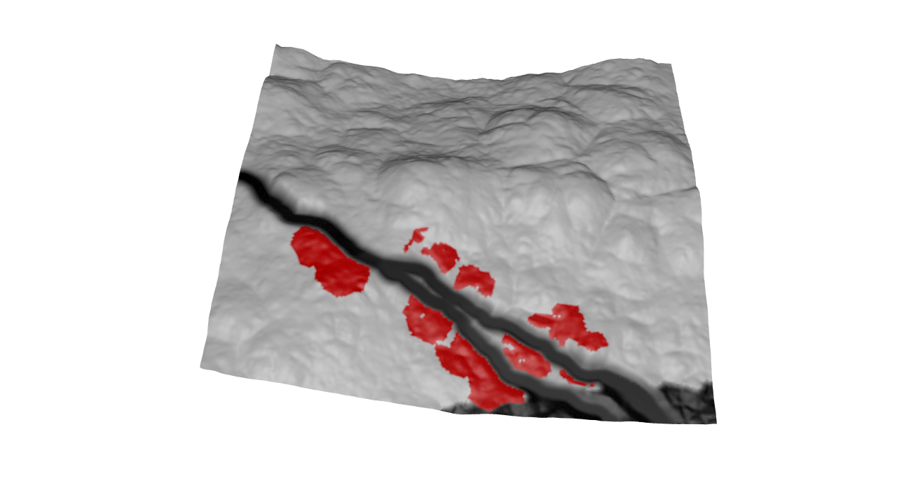 Terrain before final settlement and polish
