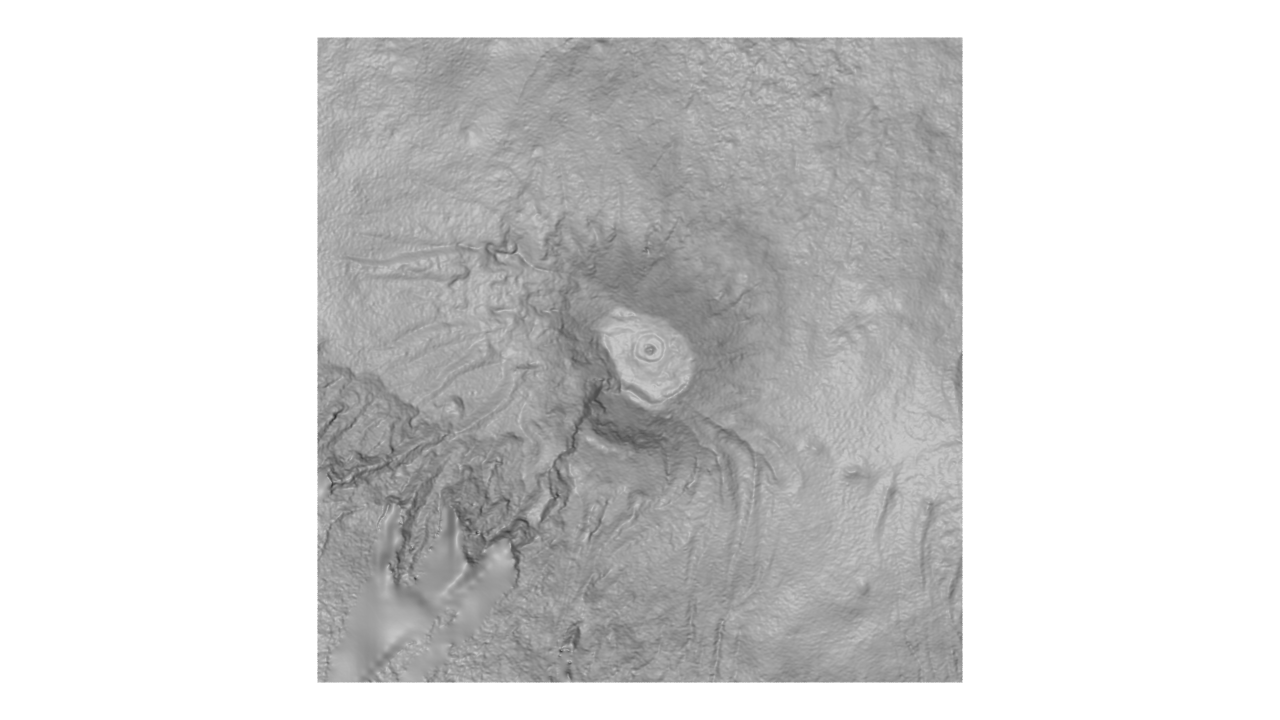 Mount Kilimanjaro procedurally generated terrain with texture (zoom level 12)